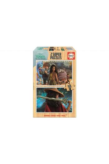 EDUCA Puzzle 2x50 Wooden Pieces Raya and the Last Dragon
