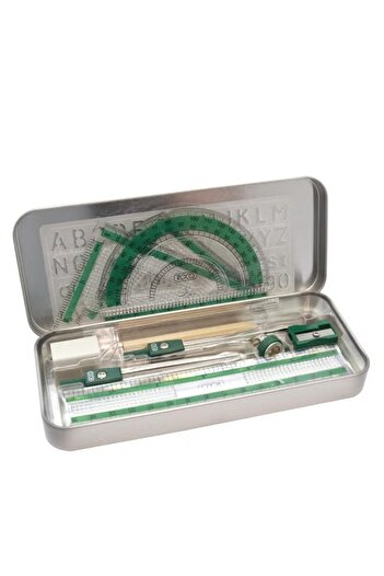 Roco Geometry Set | Acrylic & Tin Container, 10 Parts