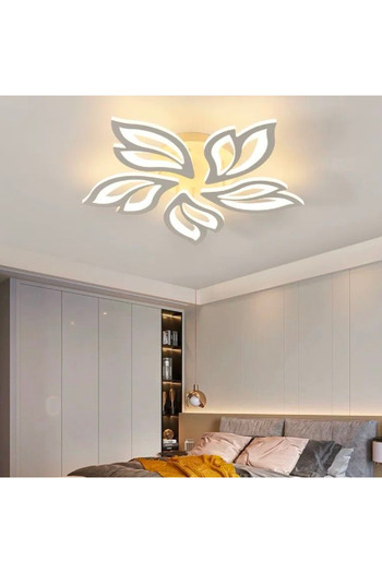 KORMAN TECHNIK Lustra LED cu telecomanda LILY 75W, 5 Elemente, lumina Rece/Calda/Neutra, Dimabila, Alb