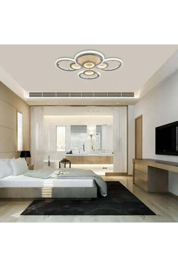 KORMAN TECHNIK LED chandelier with remote control KADE 72W, 4 Circles, Cold/Warm/Neutral light, Dimmable, White