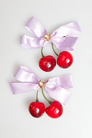 Fulla Moda Girl's Buckle with Bow and Cherry Figure