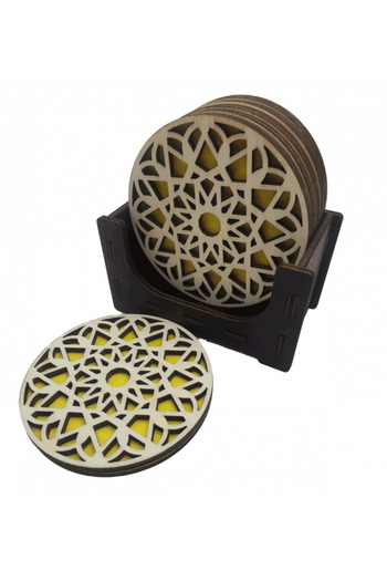 OEM Set 6 suporturi de pahare cu model decorativ v.2