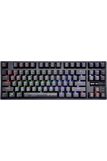 VERTUX Bluetooth Gaming Keyboard, Anti-Ghosting 80% TenKeyLess Wired/Wireless, Blue Switches, RGB Li