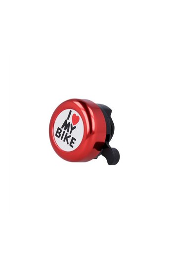 Bibilel Aluminum bicycle bell, "I love my bike", Red