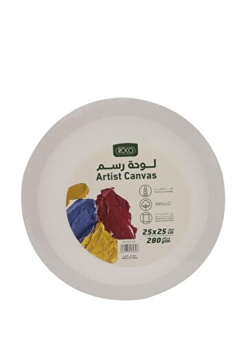 Roco Round Stretched Canvas – 25 x 25 cm, Rough Texture