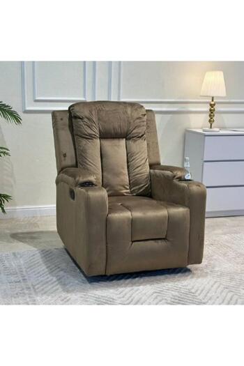 Trendat Brown Rocking and Swivel Recliner Chair