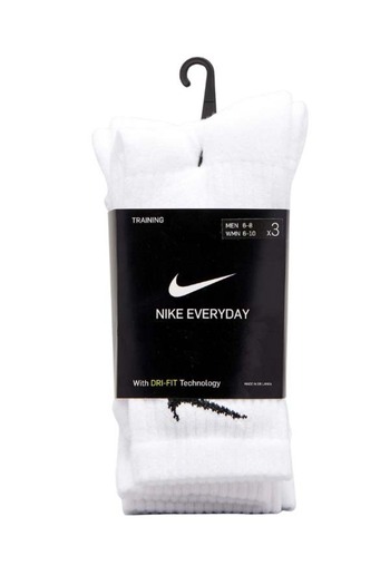 Nike 3 ζεύγη καθημερινών αθλητικών κάλτσες προπόνησης για τρέξιμο - Βαμβακερό μαξιλάρι, Dri-Fit SX7664-010