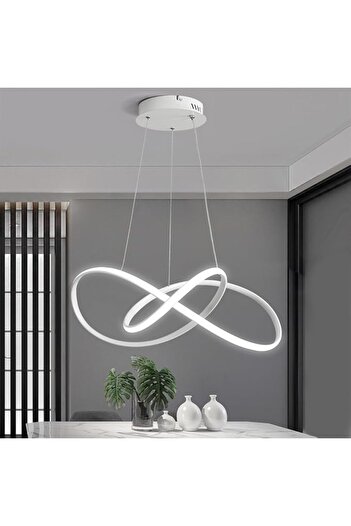 Jiju Infinity LED chandelier white crystal, 2.4G WiFi remote control, 3 dimmable lights