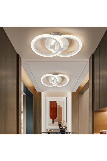 Jiju LED chandelier 2 circles, 2.4G WiFi remote control, 3 lights dimmable
