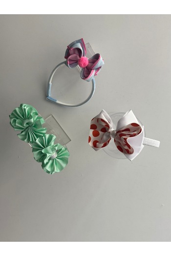 kalben accessories Colorful Bow Girl's Crown (Set of 3) – Hair Accessory