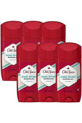 Old Spice مزيل عرق عالي التحمل للرجال، بيور سبورت - 3 أونصة / 85 جم × عبوة من 6 قطع