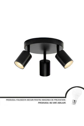 Alista Home Joom Chandelier with Round Spotlights, 3 X GU 10, Black