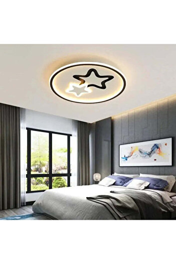 KORMAN TECHNIK LED Chandelier with Remote Control 101W, Stars, Cold/Warm/Neutral Light, Dimmable, White