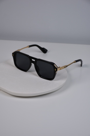 LOOKUP NEW Men's Uv400 Protection Square Rectangle Bone Metal Stainless Sunglasses
