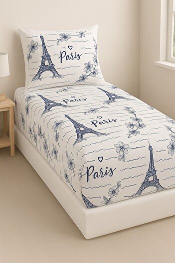 Felina Home Single Eiffel Paris Theme Cotton Fitted Sheet Set