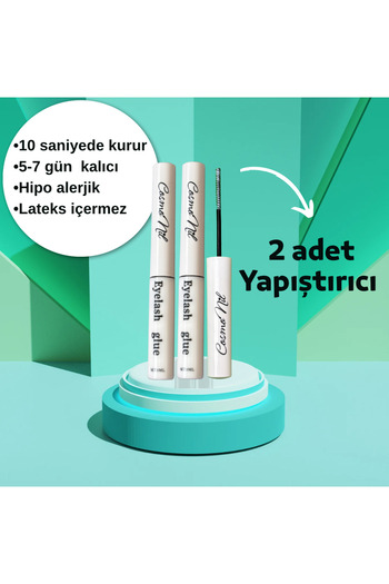 5D Kirpik Fırçalı Şeffaf Kırpık Yapıştırıcısı 2 Adet 5gr – 5-7 Gün Kalıcı Hipo alerjik