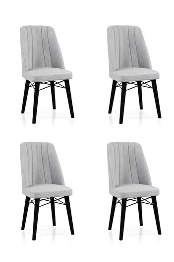 Desire Babyface Berlin Chair Set, 6 pcs Package, dining, kitchen, wooden legs Black