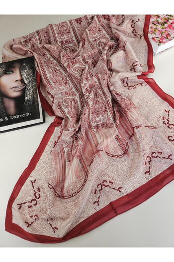 Webinay Home Voile Silk Shawl Ethnic Pattern Silk Scarfs Hijab Silk Shawl