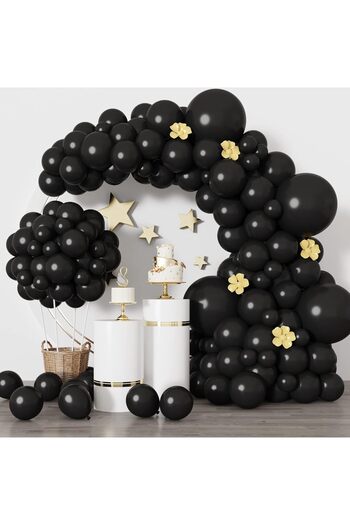Contento De Semrik Black Balloon Arch Kit, 129 Pieces Latex Balloons for Birthdays, Graduation, and Wedding Decorations