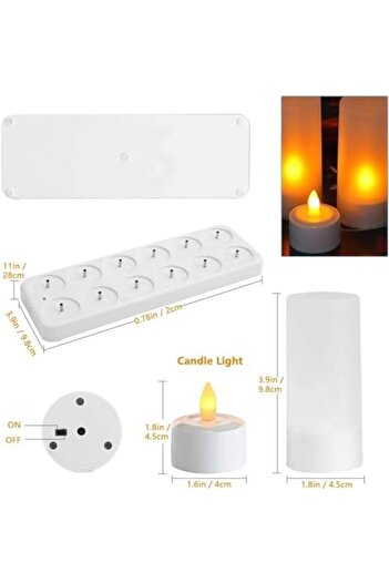 Generic LED Candle Light Flameless Tea Lights Rechargeable Flickering Decoration Tealight Lamp with 12 Frost