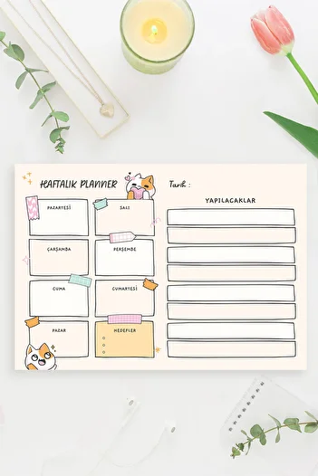 shop Cat Pattern Horizontal A4 - Notepad, Memo Pad, Notepad, Check List, School Notebook, Planner, Planner