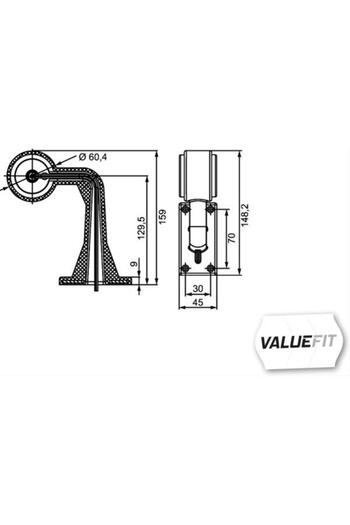 Hella Long signal lamp 2XS 357 005-041, LED, 30V, 12/24V, 90 degree angle, glass