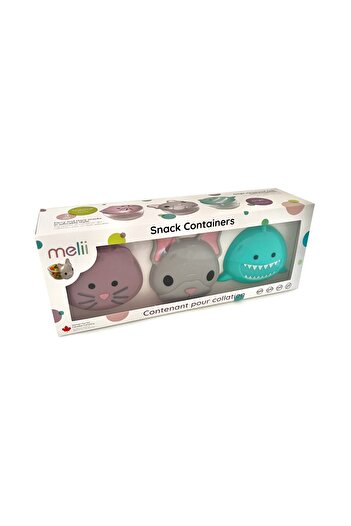 Melii Sada 3 nádob na dětskou stravu, Melii, Bulldog, Shark, Cat Box