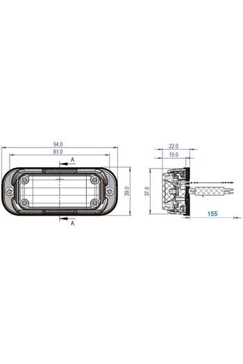 VİGNAL LED Clearance Light D16004, Compatible with 12/24V, Consumption 0.45 AMP at 12V, 7 Flash Modes