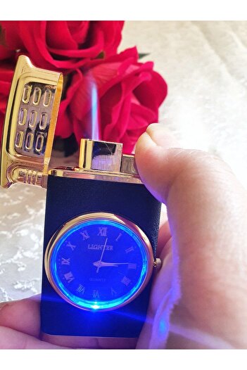 Alaa Butik Online Kişiye Özel İsim Yazılı Metal Saatli Çakmak – Lazer Kazımalı, Şık Erkek Hediyesi, Quartz Mekanizma