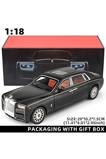 Choice1 black With Box 1:18 Rolls-Royce Phantom Model Car, Zinc Alloy Pull Back Toy Diecast Car with Sound a