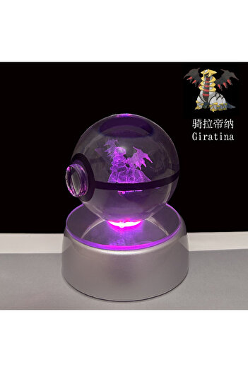 Choice25 5cm with Base Giratina Pokemon 3D Crystal Ball Pikachu Gengar Eevee Mewtwo Anime Game Pokeball Led N