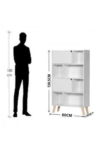 BAITY Multi-purpose cabinet with 4-tier Malaysian wood in white color