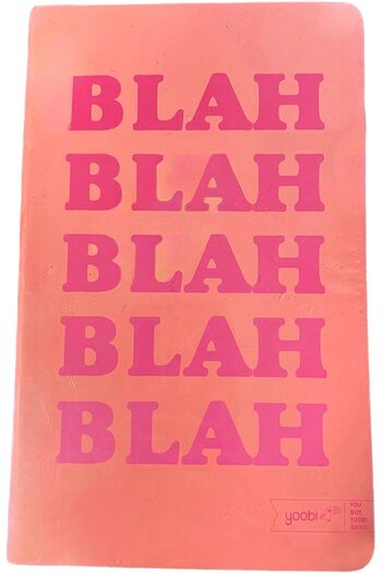 Yoobi Journal, 5.2" x 8.5", Printed Paper Cover, 80 Sheets, Blah - Coral