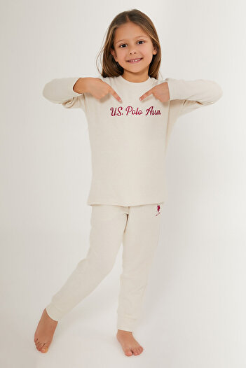 U.S. Polo Assn. BASE. Polo Assn Shine White Girls Tracksuit Set