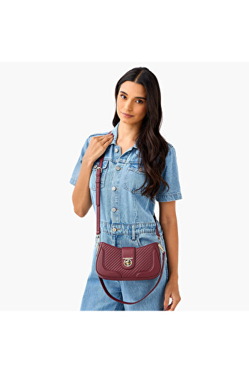 SASHA Quilted Crossbody Bag with Detachable Strap and Zip Closure