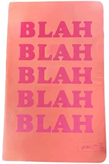 Yoobi Journal, 5.2" x 8.5", Printed Paper Cover, 80 Sheets, Blah - Coral
