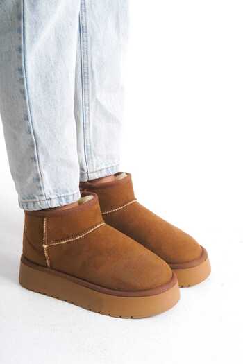 CİRON SHOES Taba Yüksek Taban uk Kadın Ayakkabı