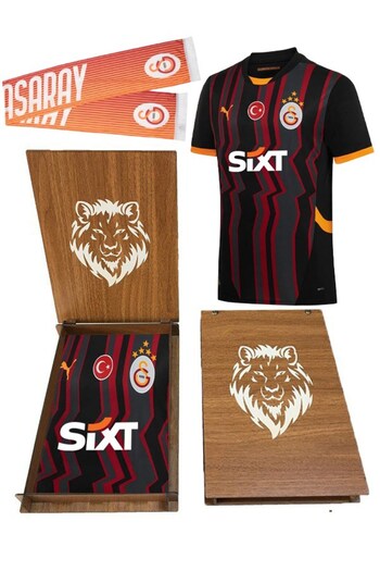 Galatasaray Puma Licensed 2024/2025 5 Star Alternate Jersey Scarf and Gift Wooden Box