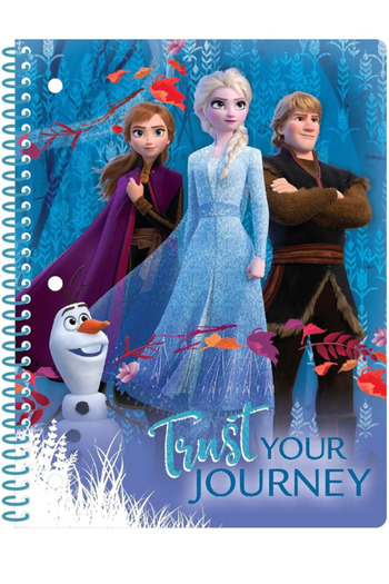 Disney Frozen 2, 1-Subject Spiral Notebook, 80 Sheets, Wide Ruled, 3-Hole Punched