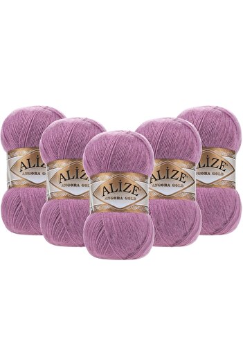 Alize Angora Gold 5 Pack Hand Knitting Yarn 100g X 5 Pieces - Color Code: 28 - Rose