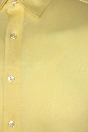 Sabri Özel Classic collar knitted men's shirt yellow