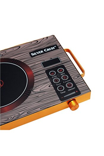 divendi-ro Electric hob 2000W-3500W induction, Silvercrest, digital display, ceramic, timer, brown