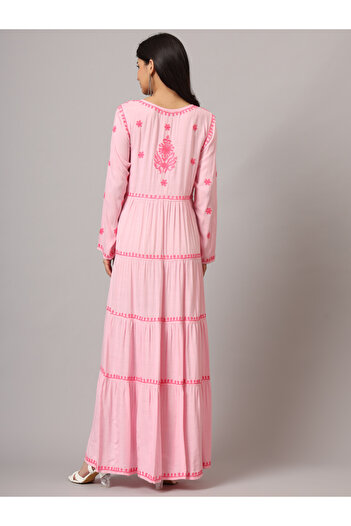 alaya Hand Embroidered Lucknowi Chikankari Rayon Jalabiya-AL3935