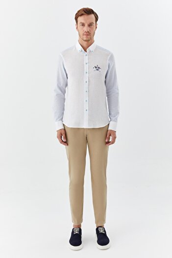 Sabri Özel Men's Shirt White-Blue