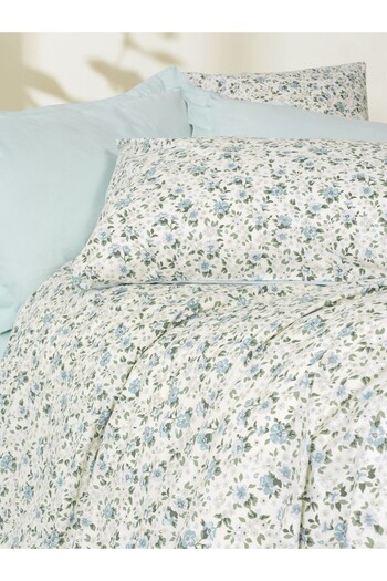 Cotton Box Petite Single Fitted Sheet Duvet Cover Set Nola Mint