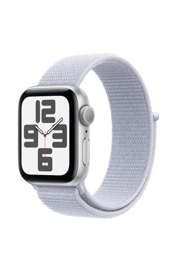 Apple Smartwatch Watch SE (2024), GPS, Silver Aluminium Case 40mm, LTPO OLED Display, 32GB, Blue Clo