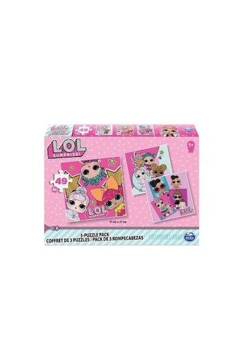 LOL Puzzle L.O.L. Surprise, set 3 bucati, 147 piese, 17x17cm, pentru copii de la 5 ani
