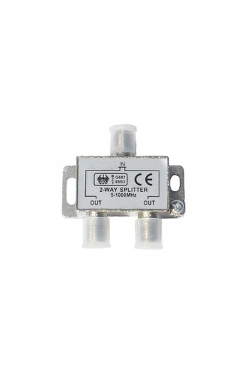 OEM TV splitter for coaxial cable, 2 outputs, 5-1000 MHz, metal