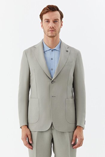 Sabri Özel Linen blend suit green