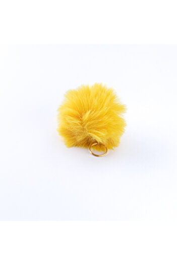 Bimotif Plush Pompon Keychain, Yellow